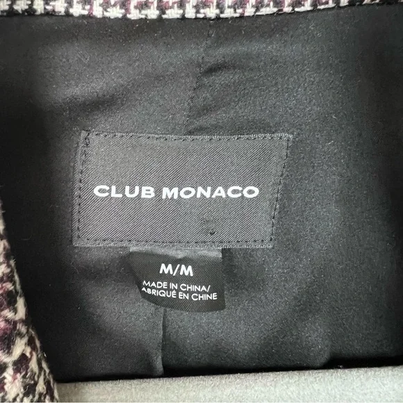 Club Monaco Wool Plaid Starella Coat Faux Fur Sleeve Trim M - Picture 8 of 12